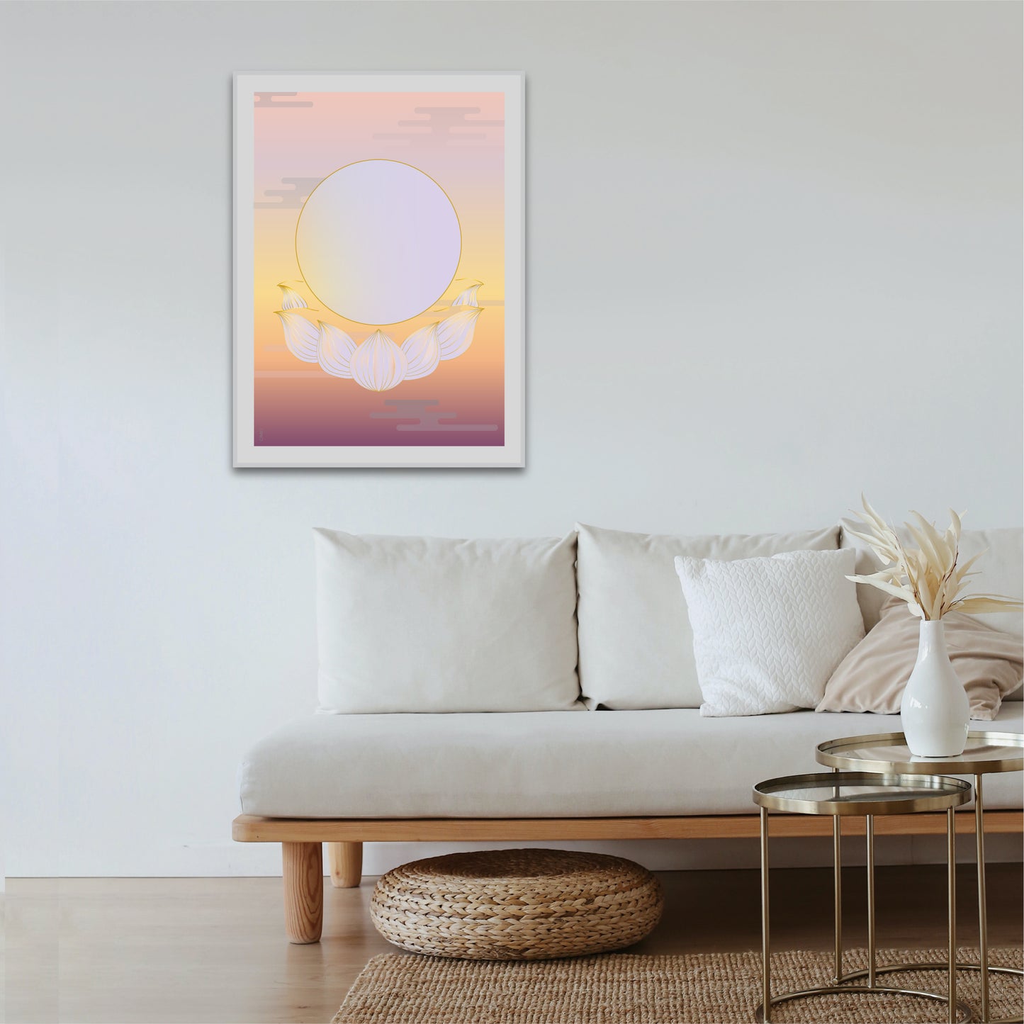 " Moon and lotus-dawn " Digital Image Sales