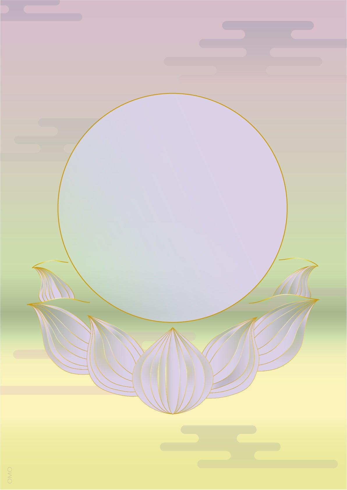 " Moon and lotus-pastel "  Digital Image Sales
